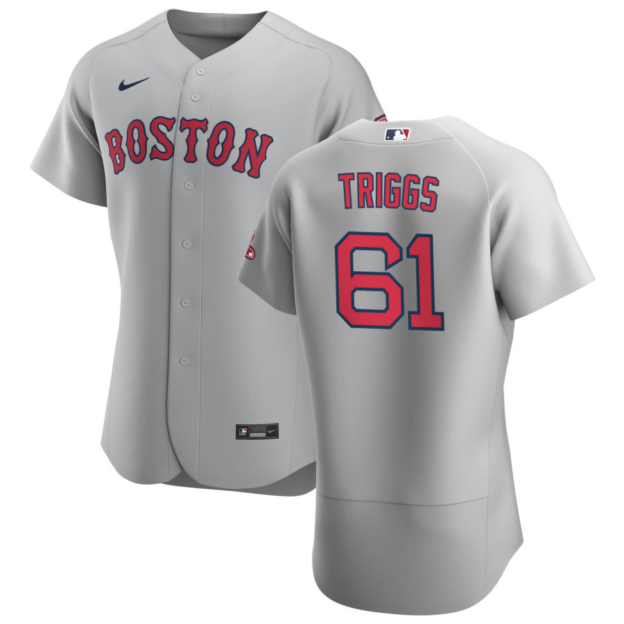 Boston Red Sox 61 Andrew Triggs Men Nike Gray Road 2020 Authentic Team MLB Jersey